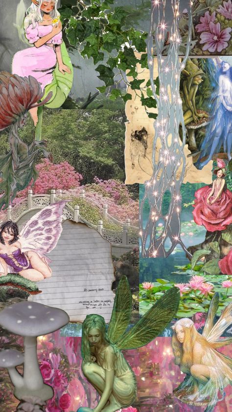 Bored at work Venus Pisces, Forest Fairy Aesthetic, Fairies Aesthetic, Fairy Core Aesthetic, Fae Art, Dream Core, Dream Party, Collage Scrapbook, Color Collage