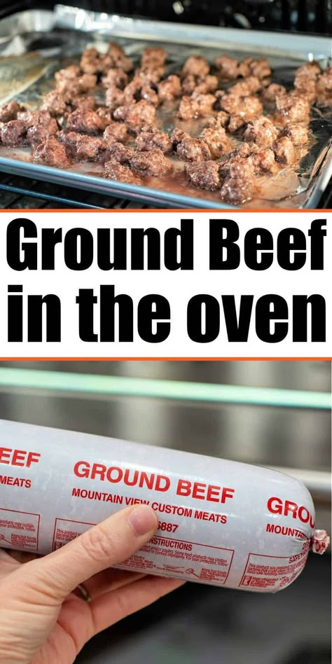 Ground beef in oven is a great way to cook hamburger for tacos or other recipes if you have no other way. Using a sheet pan it's done quickly Beef In Oven, Beef In The Oven, Oven Hamburgers, Cooking Ground Beef, Baked Hamburgers, Cooking With Ground Beef, Youtube Cooking, Easy Hamburger, Ground Beef Tacos