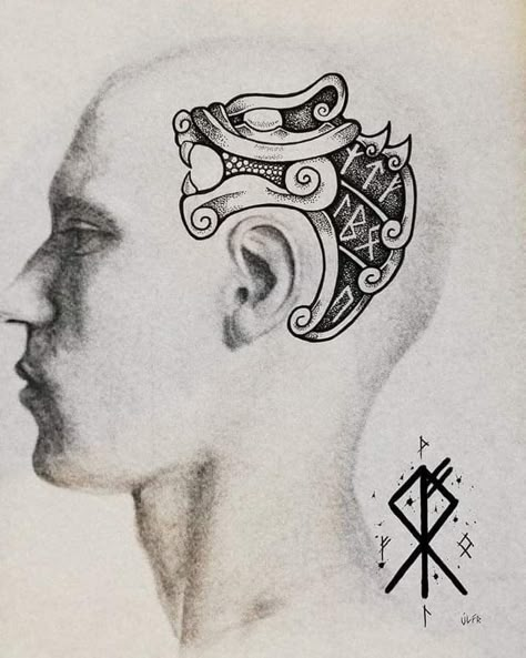 Celtic Head Tattoo, Lower Abs Tattoo Men, Ragnarok Tattoo, Slavic Tattoo, Celtic Dragon Tattoos, Norse Mythology Tattoo, Pagan Tattoo, Valkyrie Tattoo, Viking Tattoo Sleeve