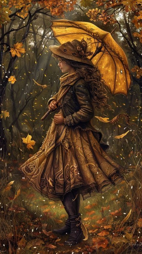 freemail Halloween Cozy, Solstice Art, Victorian Colors, Beautiful Wallpapers For Iphone, Cool Pictures For Wallpaper, Umbrella Art, Autumn Magic, Fairytale Illustration, Magic Aesthetic