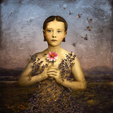 https://flic.kr/p/75eRf | maggie taylor | Digital artist Maggie Taylor Maggie Taylor, Christian Schloe, Ghost Whisperer, Bee Dress, History Painting, Emily Dickinson, Bee Art, Foto Art, Adventures In Wonderland