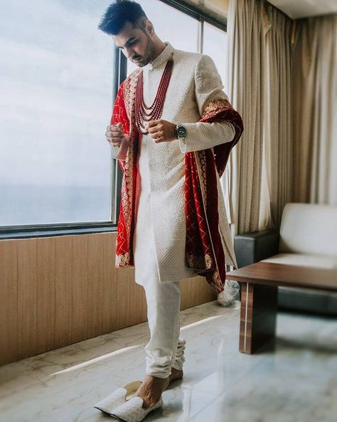 Groom Indian Wedding Outfits, Groom Jewellery, Indian Groom Dress, Ceremony Outfit, Indian Wedding Clothes For Men, Pastel Outfits, Sherwani For Men Wedding, Wedding Kurta For Men, Groom Dress Men