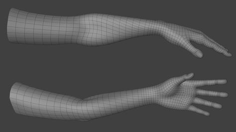 The pronated topology of the arm — polycount Arm Topology, Arms Reference, 3ds Max Design, 3d Topology, Blender Tips, 3d Karakter, Polygon Modeling, 3d Modeling Tutorial, Tattoo Templates