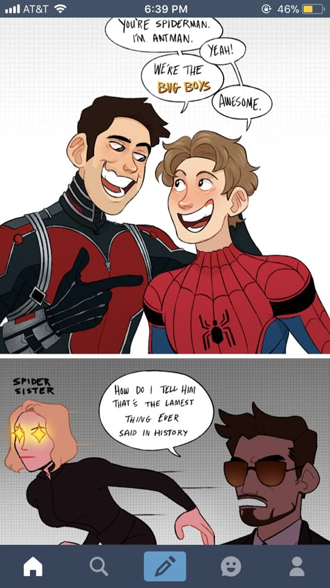 Spiders aren’t bugs actually <<< Peter would know that and love it anyways. Spider Man And Loki Fanart, Peter Parker And Natasha Romanoff Fanart, Ant Man And Spiderman, Natasha And Peter Parker, Dr Strange And Peter Parker Fanart, Spider Noir X Peter B Parker, Mcu Peter Parker Fanart, Hurt Peter Parker Fanart, Ant Man Fanart