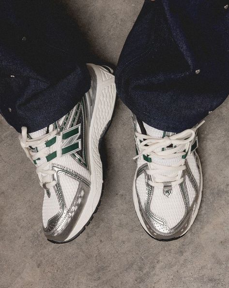 The New Balance M1906REU in metallic silver and green is always a great choice! Secure your pair now on everysize.⁠ ⁠ 👉️ Tap to shop / link in bio⁠ ⁠ everysize.⁠ Find your style. Get your size.⁠ ⁠ 📷️: @asphaltgold⁠ ⁠ #everysize #newbalance #retro #metallic #nbsonly #nbs #m1906reu #sneakerhead #sneakers #runners #streetwear Find Your Style, Sneaker Head, New Balance, Metallic Silver, Link In Bio, Tap, Street Wear, Sneakers, Green