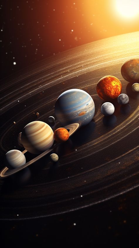 The Solar System Wallpaper, Tata Surya Aesthetic, Wallpaper Solar System, Solar System Pictures, Solar System Wallpaper, Tshirt Plain, Tata Surya, Space Phone Wallpaper, Earth Photos