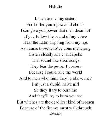 Hekate Quotes, Nadia Poems, Greek Mythology Poetry, Witch Poems, Greek Mythology Quotes, Mythology Poetry, Meaningful Poems, Greek Mythology Humor, Poetry Words