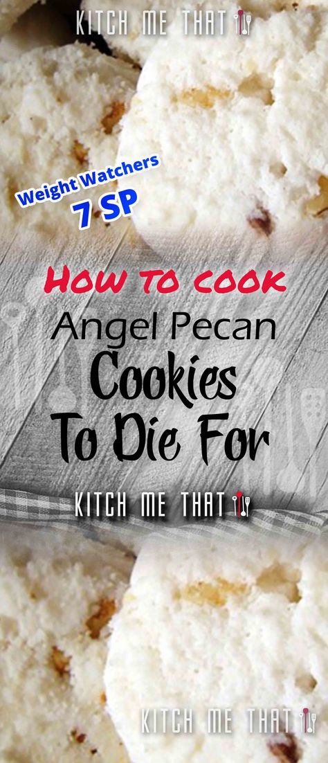 Angel Pecan Cookies [Skinnyfied] This is a #Skinny 7 SMARTPOINTS with exceptional and unique Flavor. Enjoy it since its at your fingertips !! INGREDIENTS 2 cups all-purpose flour 1 teaspoon ground cinnamon 1/2 teaspoon salt 1 cup shortening 3/4 cup confectioners sugar sifted plus more for sprinkling on the cookies 1/4 cup firmly packed light or dark brown sugar 1/2 teaspoon vanilla extract 1/2 cup chopped pecans (or other nuts) PREPARATION Preheat oven to 350 and prepare baking Angel Cookies Recipe, Crackle Cookies, Angel Cookies, Baking Projects, Cream Of Tarter, Dark Brown Sugar, Pecan Cookies, Baking Project, Best Food Ever