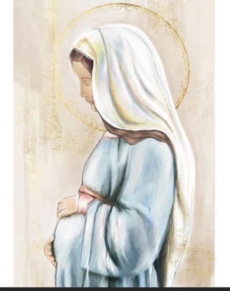 Virgin Mary Watercolor Paintings, Mama Mary Drawing, Virgin Mary Watercolor, Mary Watercolor, Virgin Mary Painting, Liturgical Art, Virgin Mary Art, Mother Mary Images, Glorify God