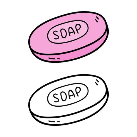 Bar Of Soap Drawing, Soap Doodle, Soap Drawing, Soap Illustration, Doodle Doodle, Cartoon Doodle, Sketchbook Art, Outline Drawings, Pencil Art Drawings