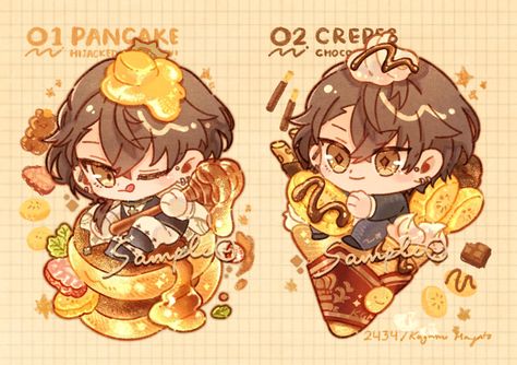 nao 🍞🍳 on X Black Holes And Revelations, Japan Dessert, Banana Crepes, Cute Bakery, Chibi Food, Honey Chocolate, Dessert Illustration, Cherry Desserts, Food Fantasy