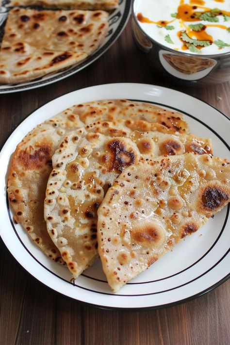 Mooli Paratha, Eid Recipes, Indian Flatbread, Homemade Flour, Eid Food, Homemade Flour Tortillas, Sides Recipes, Paratha Recipe, Paratha Recipes