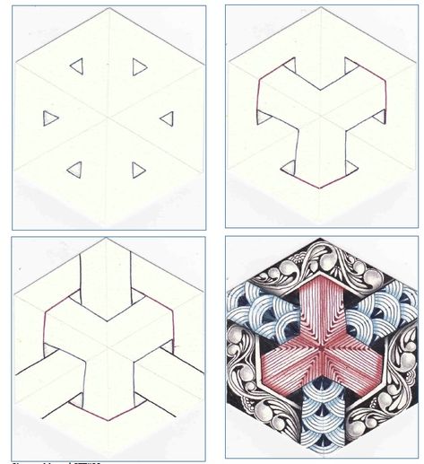 SimTangle : Relaxagons! Hexagon Zentangle Patterns, Hexagon Zentangle, Celtic Knot Drawing, Shaped Tiles, Geometric Patterns Drawing, Zen Doodles, Zen Doodle Patterns, Zentangle Tutorial, Zentangle Artwork