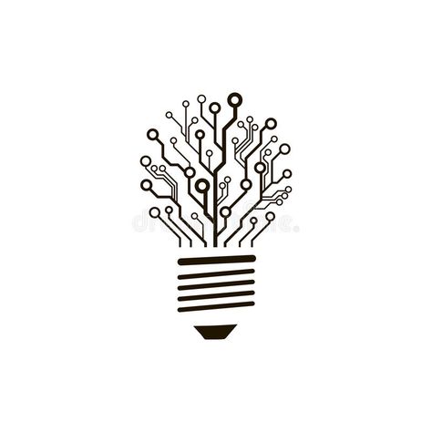 Vector circuit board bulb. Information Technology Logo Design, Technology Logo Design Tech, Bulb Illustration, Cowboy Logo, Circuit Board Design, Information Technology Logo, Tech Logo, Business Board, Outline Illustration