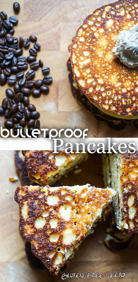 Bulletproof Diet Recipes, Bulletproof Recipes, Bulletproof Diet, Desayuno Keto, Coconut Flour Pancakes, Low Carb Pancakes, Keto Pancakes, Low Carb Diets, Vegetarian Keto