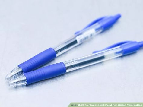 Image titled Remove Ball Point Pen Stains from Cotton Step 1 Ink Stain Removal, Diy Staining, Pen Stain, Blue Point, Waste Management, The Pen, Ink Stain, Pointed Pen, Stain Remover