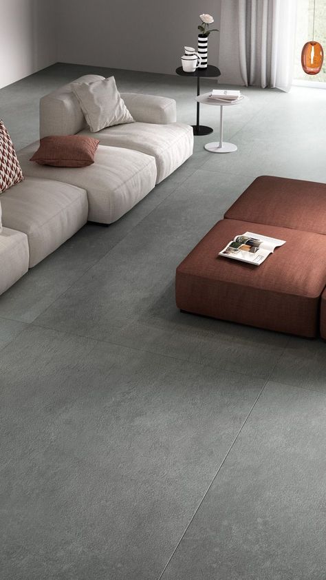 Grey Tiles Living Room, Room Tiles Floor, Bedroom Floor Tiles, Bedroom Tile, Tiles Living Room, Tile Floor Living Room, Floor Living Room, Grey Floor Tiles, Living Room Tiles