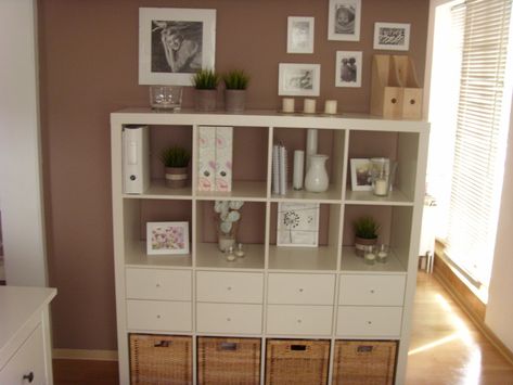 4x4 Expedit | SoLebIch.de Ikea Kallax 4x4, Kallax 4x4, Cube Ikea, Kallax Insert, Craft Organisation, Boho Room Decor, Kallax Ikea, Dining Room Storage, Home Organisation