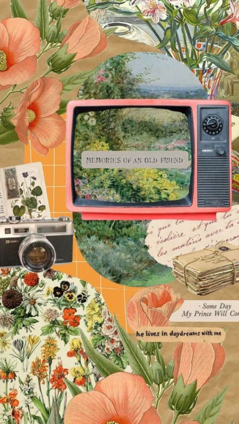 Cute Vintage Wallpaper, Vintage Wallpaper Collage, Vintage Collage Art, Tv Wallpaper, My Prince, Collage Art Projects, Magazine Collage, Collage Wallpaper, Wallpaper Collage