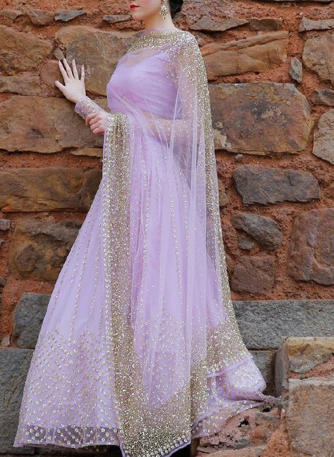 Summer'16 - Astha Narang - via WedMeGood Pinterest : #punjabi #salwar #suit #indian #fashion #traditional #salwarkameez #pinterest Lavender Color Dress, Lavender Lehenga, Astha Narang, Desi Fits, Dresses Dinner, Net Lehenga, Lavender Dresses, Designer Labels, Indian Bridal Outfits