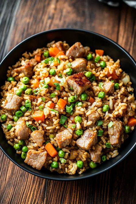 Pork Fried Rice Recipe Easy, Bbq Pork Fried Rice, Pork With Rice, Pork Fried Rice Recipe, Fried Rice Recipe Easy, Teriyaki Bowl, Pork Fried Rice, Cooking Jasmine Rice, Winter Meals