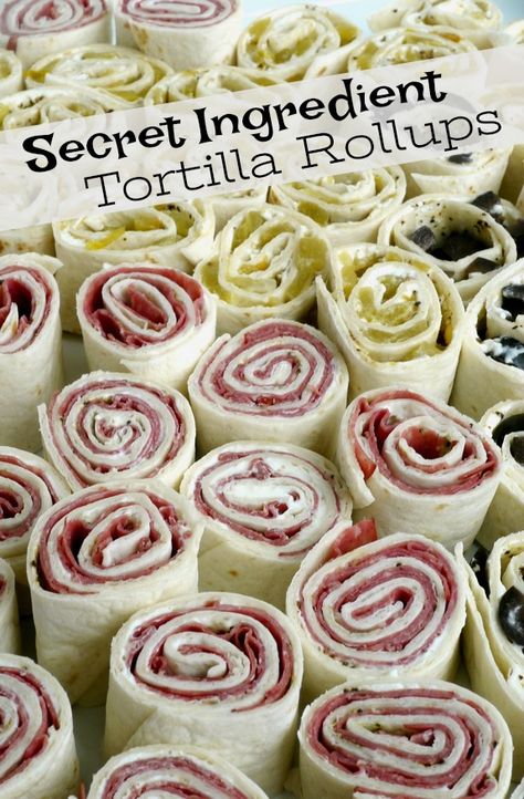 Secret Ingredient Tortilla Rollups from NoblePig.com. Flour Tortilla Pinwheels Roll Ups, Tortilla Spirals Roll Ups, Rollup Recipes Tortilla, Easy Roll Ups Tortilla, Rollups Appetizers Tortilla Pinwheels Taco Seasoning, Cold Finger Foods, Tortilla Rolls, Roll Ups Tortilla, Bowl Party Food