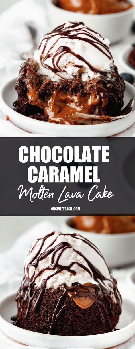 Caramel Lava Cake Recipe, Large Lava Cake, Best Chocolate Lava Cake Recipe, Vanilla Molten Lava Cake, Healthy Molten Lava Cake, Lava Cakes Recipe, Individual Lava Cakes Molten Chocolate, Best Lava Cake Recipe Molten Chocolate, Small Recipes