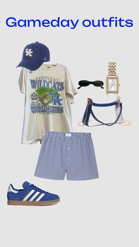 Kentucky Gameday Outfit #gamedayoutfits #gamedayoutfitinspo #gamedayfit #football #kentuckywildcats #kentucky #sec Gameday Fits, College Gameday Outfits, Kentucky Football, Gameday Outfits, Big Blue Nation, Tailgate Outfit, College Fits, Game Day Outfit, Casual Game