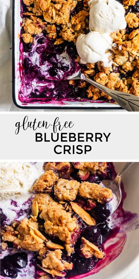 Gluten-Free Blueberry Crisp Gluten Free Blueberry Crisp, Blueberry Crisp Recipe, Broma Bakery, Blueberry Crisp, Christmas Recipes Appetizers, Blueberry Crumble, Healthy Blueberry, Vegan Blueberry, Healthy Oatmeal