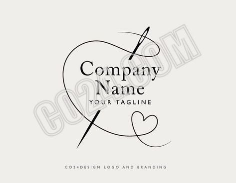 Needle and Thread Logo, Sewing Heart Logo, Vi Embroidery Business Logo Design Ideas, Sewing Logo Design Ideas Graphics, Tailor Logo Design Creative, Stitch Logo Design, Embroidery Logo Design Ideas, Needle And Thread Logo, Needle Logo, Sewing Heart, Tailor Logo Design