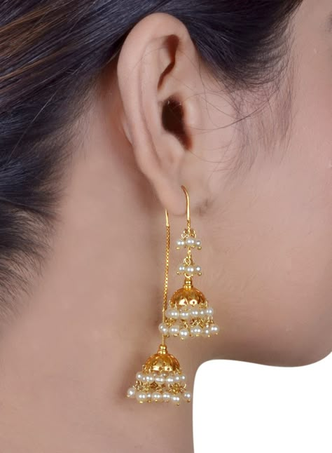 Gold Jhumka, Gold Jhumka Earrings, Gold Earrings Models, Indian Jewellery Design Earrings, Bangles Jewelry Designs, Gold Jewelry Simple, Gold Bangles Design, Bridal Gold Jewellery Designs, Gold Jewellery Design Necklaces