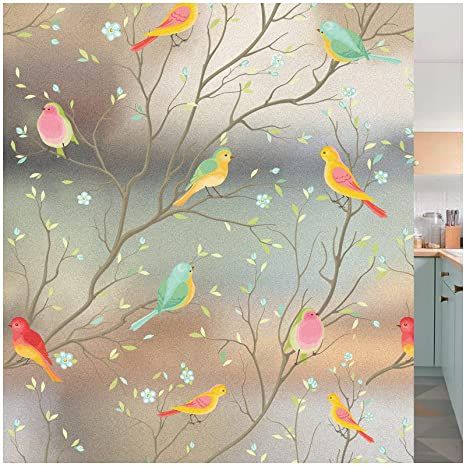 Amazon.com: Coavas Window Privacy Film Non-Adhesive Bird Window Clings Vinyl Window Decals for Glass Room Decor Home Office Bathroom Kids Study Room : Home & Kitchen Bathroom Window Privacy, Window Privacy Film, Frosted Glass Window, Frosted Window Film, Stained Glass Window Film, Decorative Window Film, Frosted Windows, زجاج ملون, Privacy Film