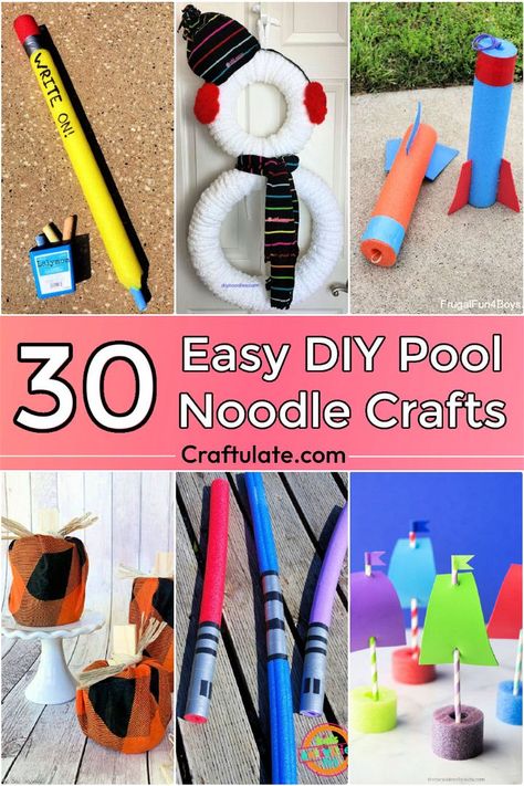 30 DIY Pool Noodle Crafts and Things to Make - Craftulate Diy Pool Noodle Crafts, Noodle Crafts For Kids, Water Noodles, Noodle Crafts, Noodle Art, Pool Noodle Crafts, Foam Noodles, Halloween Creatures, Things For Kids