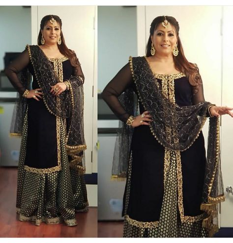 Plus Size Lehnga Outfit, Lehenga Design For Plus Size Women, Indian Wedding Outfits Plus Size Women, Plus Size Pakistani Suits, Plus Size Sharara Suit, Plus Size Indian Fashion Party Wear, Plus Size Wedding Dresses Indian, Plus Size Indian Outfits For Wedding, Sharara Ideas