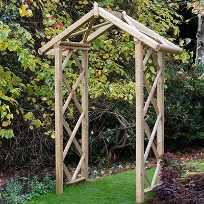 Wooden garden arches are a great way to freshen up your garden and just get better with age, thanks to climbing plants - Visit our site or call on 0844 248 9865 Garden Archway, Wooden Roses, Wooden Arch, Garden Arbor, Garden Arches, Garden Entrance, Forest Garden, Garden Gate, Garden Buildings