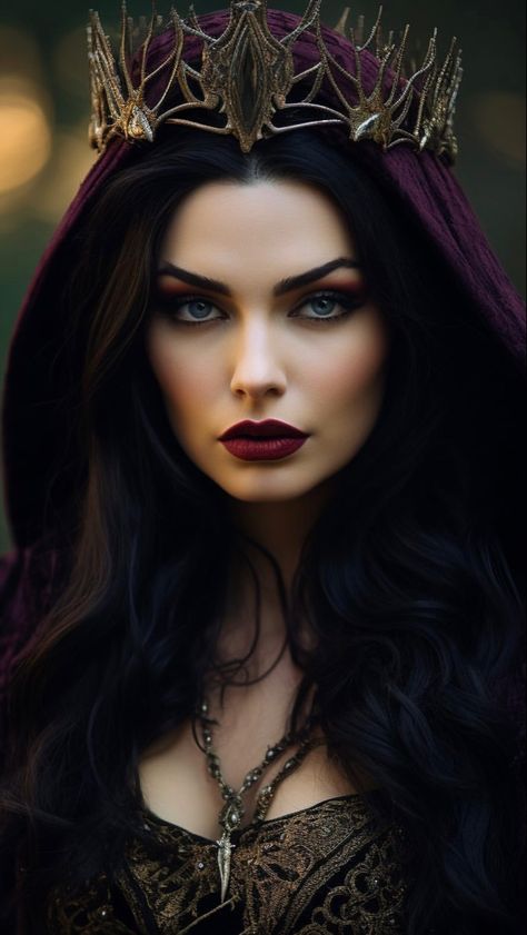 Dark Angel Makeup, Queen Throne, Ancient Vampire, Gothic Angel, Beautiful Witch, Face Shape Hairstyles, Gothic Fantasy Art, Goth Women, Goth Beauty