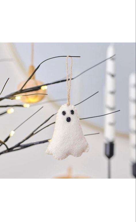 Finish off your spooky tree with this Ghost Felt Hanging Halloween Tree Decoration. Handmade using traditional needle felt techniques in Nepal, this felt angel has been made by skilled craftswomen who are supported in their local communities to have their own independence and financial income. Perfect to add a subtle Halloween touch to your decorations, combine with more homeware from our Pumpkin Spice collection and give your home a sprinkle of autumn this season. Felt Techniques, Felt Ghost, Halloween Tree Decorations, Spice Collection, Felt Witch Hat, Festive Poster, Spooky Tree, Halloween Photo Booth, Felt Angel