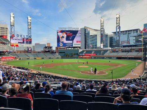 A Free Baseball Game At Truist Park, Featuring the Atlanta Braves Truist Park, Braves Game, Baseball Hitting, Work Office Decor, Sounds Good To Me, Braves Baseball, Concession Stand, Workout Games, Baseball Game