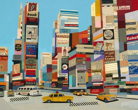 Andy Burgess, City Collage, Paper City, Paper Collage Art, Magazine Collage, Miami Art, Collage Illustration, Gcse Art, Orange Crush