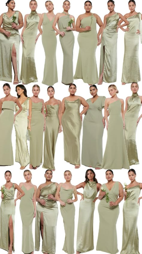 Pretty Lavish Bridesmaid Color Scheme, Olive Bridesmaid Dresses, Olive Green Bridesmaid Dresses, Bridal Party Groomsmen, Bridesmaid Dresses Dusty Sage, Sage Dresses, Pretty Lavish, Sage Bridesmaid Dresses, Bride Dress Simple