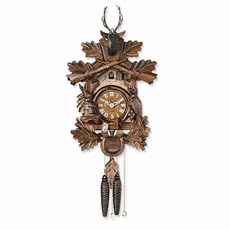 Carved Animals, Clock Handmade, Shelf Clock, Magnetic Earrings, Magnetic Jewelry, Brass Accents, Cuckoo Clock, Black Forest, Wall Clock