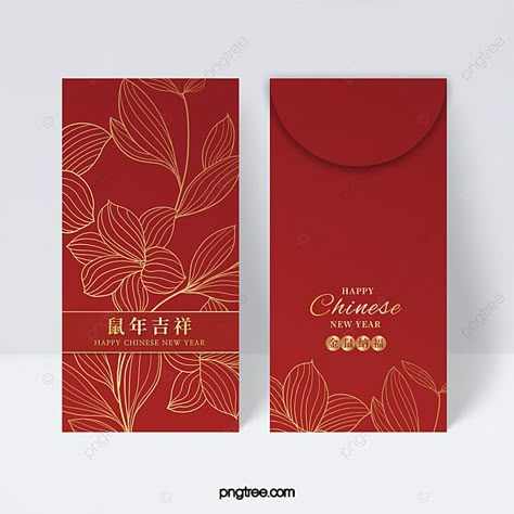 Red Pocket Design Chinese, New Year Envelope Design, Red Envelope Template, Envelope Design Ideas, Chinese New Year Red Packet, Red Pocket Design, Angpao Design, New Year Packaging, Box Packaging Templates