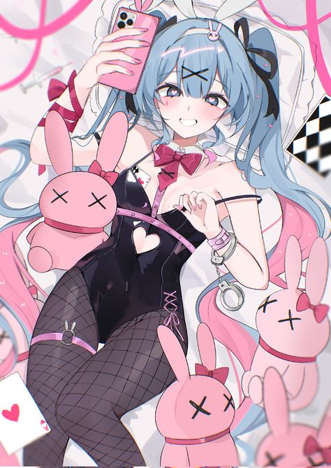 Bunny Hatsune Miku, Rabbit Hole Miku Fanart, Rabbit Hole Miku Wallpaper, Cyberpunk Miku, Rabbit Hole Miku Pfp, Pure Pure Miku, Hatsune Miku Rabbit Hole, Hatsune Miku Icon Aesthetic, Rabbit Hole Miku