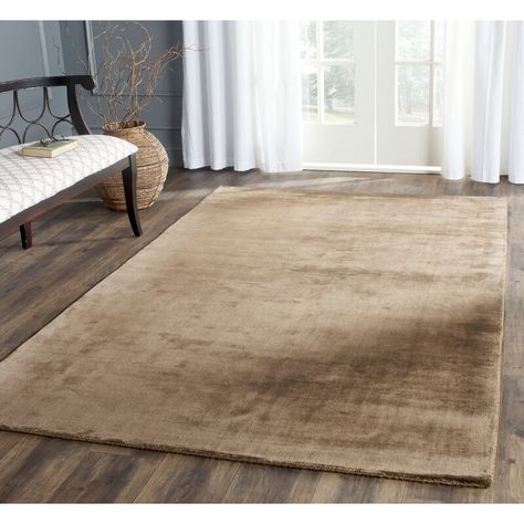 Latitude Run® Endora Handmade Viscose Brown Rug & Reviews | Wayfair Rug Loom, Safavieh Rug, Hand Loomed Rug, Solid Color Rug, Viscose Rug, Solid Area Rugs, Handmade Modern, Brown Area Rugs, Brown Rug