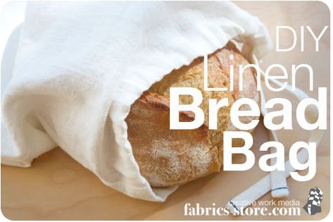 The Linen Bread Bag revisited! - The Thread Blog Syprosjekter For Nybegynnere, Linen Bread Bag, Kitchen Sewing, How To Store Bread, Bread Bag, Dekor Diy, Bread Bags, Waste Free, Sour Dough