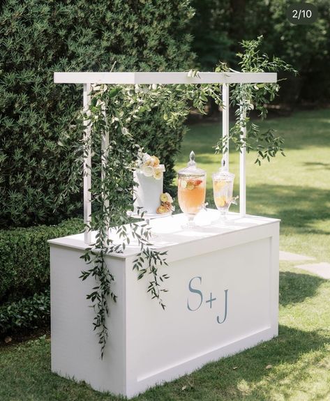 Wedding Bar Self Serve Alcohol, Bar Station Wedding, Snack Cart Wedding, Wedding Drink Cart, Self Serve Wedding Bar Drink Stations, Drink Cart Wedding, Snack Cart Party, Wedding Drinks Station, Party Rentals Business