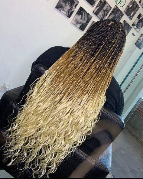 Ombré Goddess Braids, Blonde Ombre Box Braids, Ombre Blonde Braids, Ombre Goddess Braids, Honey Blonde Goddess Braids, Ombré Braids, Braid Beauty, Blonde Braiding Hair, Beyoncé Concert