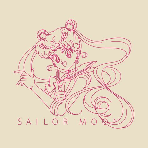 Sailor Moon - Pink Line - Sailor Moon - T-Shirt | TeePublic Sailor Moon Graphic Design, Sailor Moon Line Art, Saloir Moon, Sailor Moon Design, Saylor Moon, Sailor Moon Shirt, Moon Tshirt, Sailor Moon Merchandise, Moon Graphic