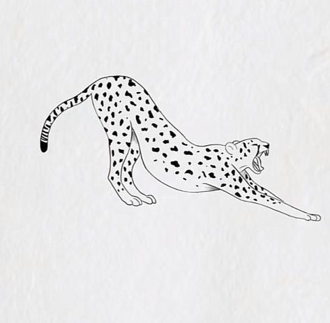 Cheetah Stretching Tattoo, Cheetah Tattoo Fine Line, Simple Leopard Tattoo, Small Cheetah Tattoo, Panther Tattoo For Women, Cheetah Tattoo For Women, Tattoos For Women Cat, Egyptian Eye Tattoos, Cheetah Tattoo