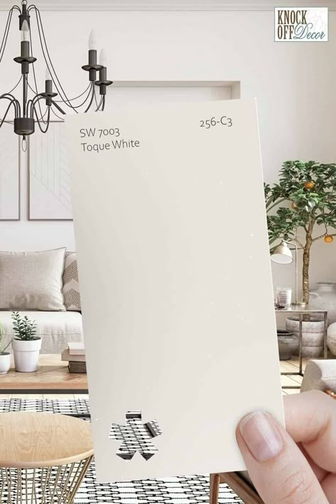 Perfect Off White Paint Color Sherwin Williams, Sw Toque White Walls, Sw Off White Paint Colors, Like Buttah Paint, Sw Reserved White, Sw Toque White, Toque White Sherwin Williams Walls, Sw Aged White, Sw Spare White